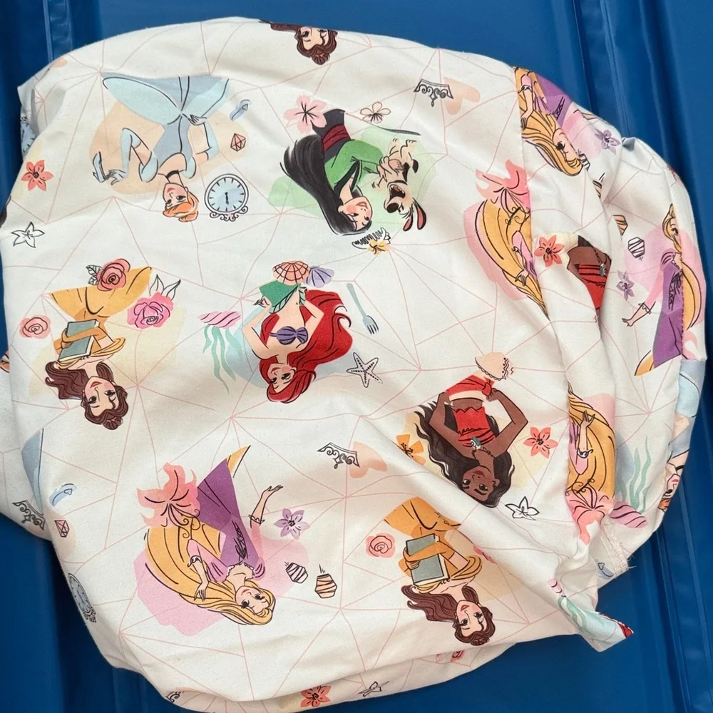Kids' Blue and Teal Foldable Nap Mat with Princess Cover